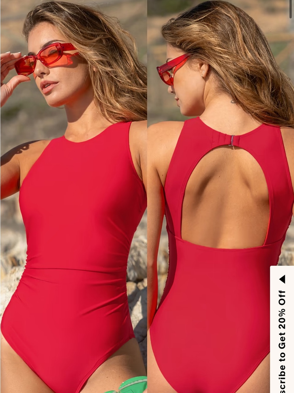 Cupshe red one piece bathing suit